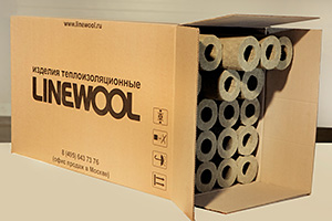 Минераловатные цилиндры LINEWOOL в упаковке